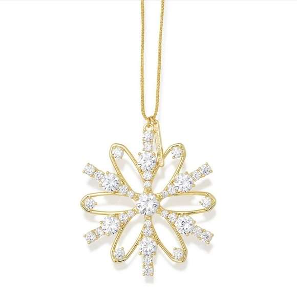 Kendra Scott Snowflake Ornament NWT Gold White - Picture 1 of 8